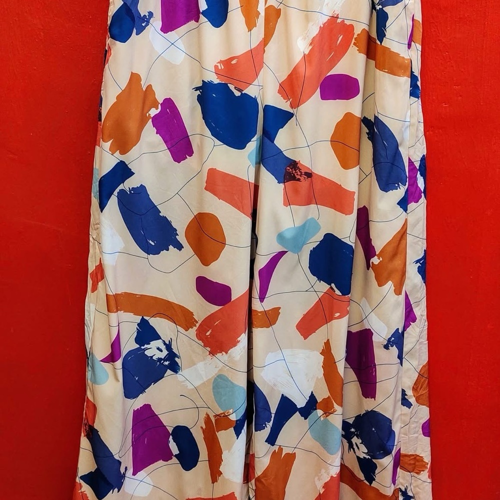Multicolor Abstract Print Women's Pants